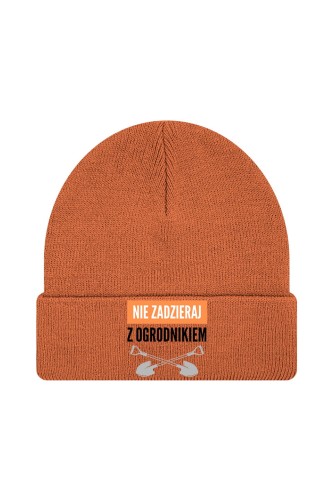 Czapka zimowa Nie zadzieraj z ogrodnikiem - pomarańczowa