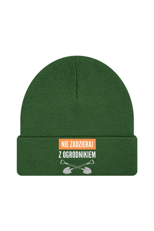 Czapka zimowa Nie zadzieraj z ogrodnikiem - ciemnozielona