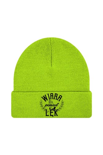 Czapka zimowa Wiara ponad lęk - limonka