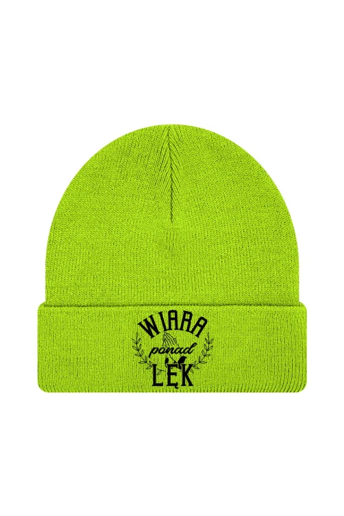 Czapka zimowa Wiara ponad lęk - limonka
