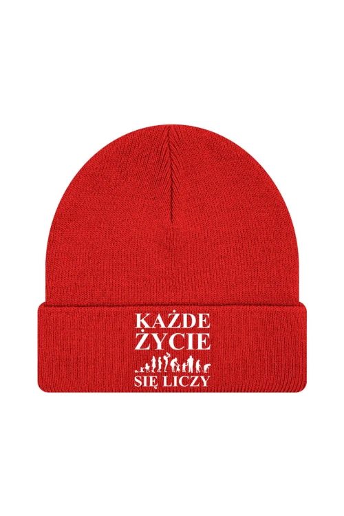 Czapka zimowa Każde życie się liczy - czerwona