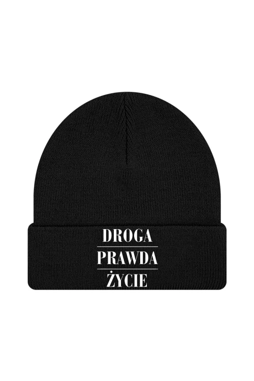 Czapka zimowa Droga prawda życie - czarna