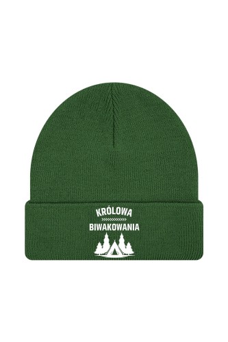 Czapka zimowa Królowa biwakowania - ciemnozielona