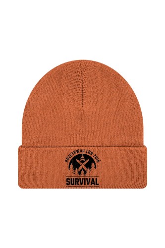 Czapka zimowa Survival Przetrwaj lub zgiń - pomarańczowa