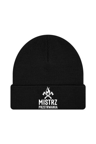 Czapka zimowa Mistrz przetrwania - czarna