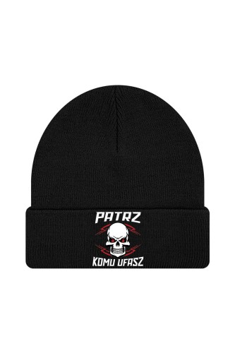 Czapka zimowa Patrz komu ufasz - czarna