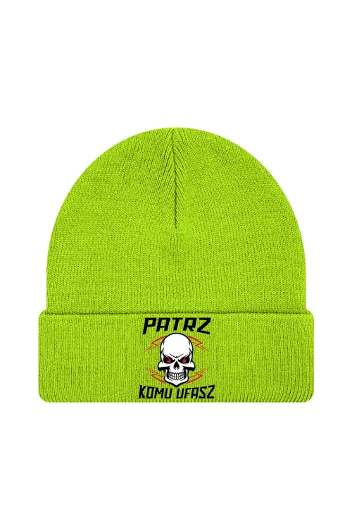 Czapka zimowa Patrz komu ufasz - limonka