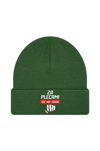 Czapka zimowa Za plecami się nie gada - ciemnozielona