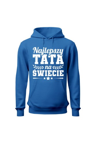 Bluza męska z kapturem Najlepszy Tata na świecie - niebieska