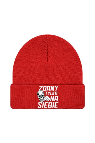 Czapka zimowa Zdany tylko na siebie - czerwona