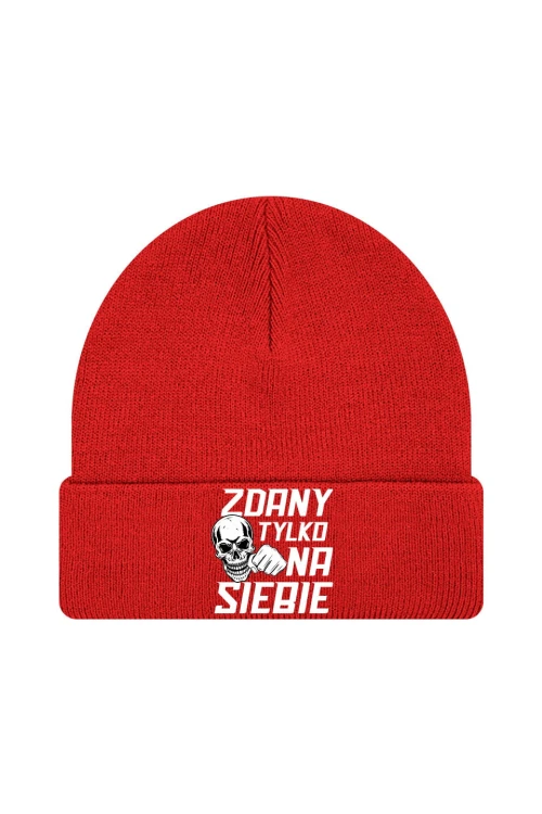 Czapka zimowa Zdany tylko na siebie - czerwona
