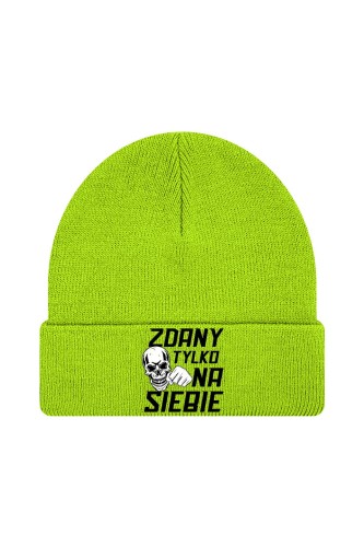 Czapka zimowa Zdany tylko na siebie - limonka