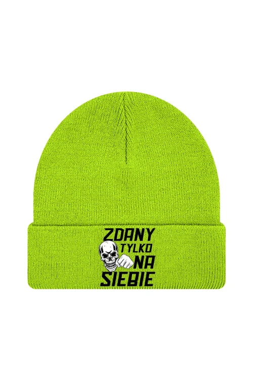 Czapka zimowa Zdany tylko na siebie - limonka