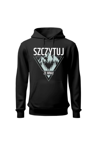 Bluza damska z kapturem Szczytuj ze mną - czarna