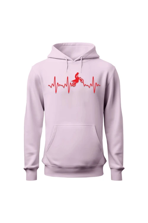 Bluza damska z kapturem Motocross heartbeat - różowa