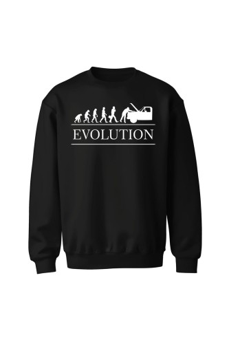 Bluza męska bez kaptura Ewolucja Mechanika - czarna