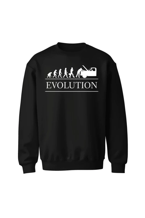 Bluza męska bez kaptura Ewolucja Mechanika - czarna