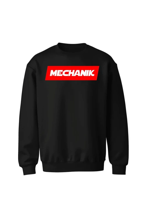 Bluza męska bez kaptura MECHANIK - czarna