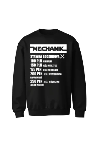 Bluza męska bez kaptura Mechanik stawka godzinowa