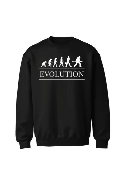 Bluza męska bez kaptura Ewolucja strażaka - czarna