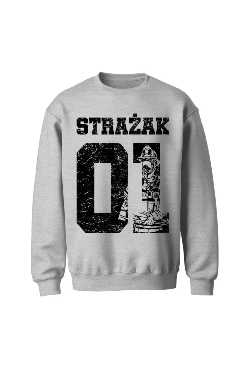 Bluza męska bez kaptura Strażak 01 - szara