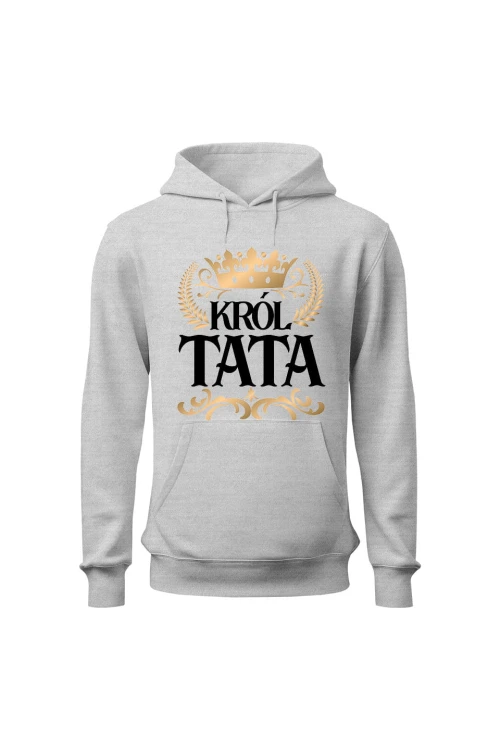 Bluza męska z kapturem Król Tata - szara