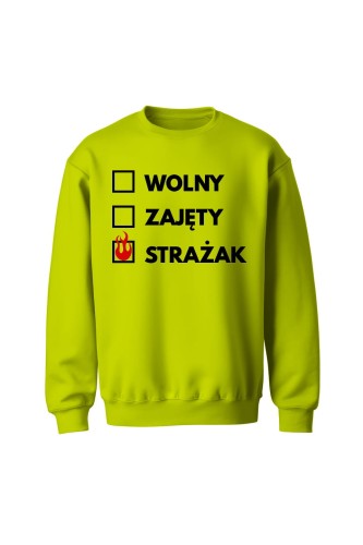 Bluza męska bez kaptura Wolny zajęty strażak