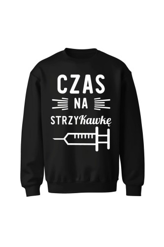 Bluza bez kaptura Czas na strzyKawkę - czarna