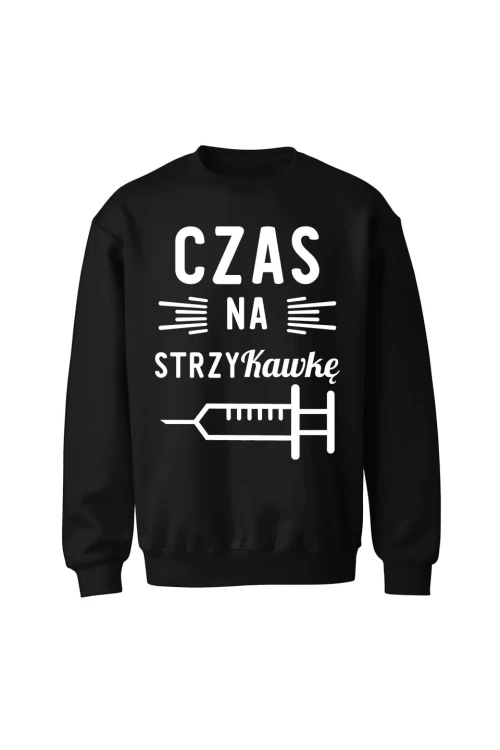 Bluza bez kaptura Czas na strzyKawkę - czarna