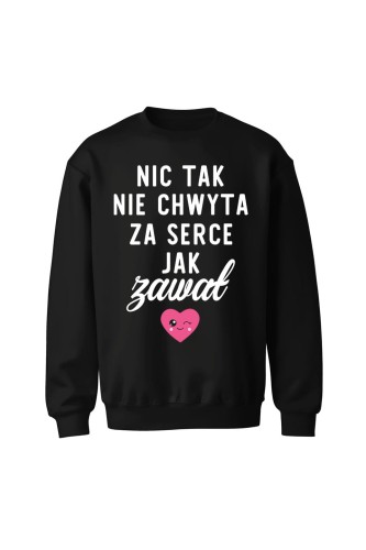 Bluza bez kaptura Nic tak nie chwyta za serce jak zawał - czarna