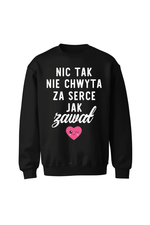 Bluza bez kaptura Nic tak nie chwyta za serce jak zawał - czarna