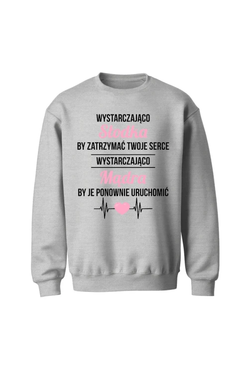 Bluza bez kaptura Wystarczająco słodka pielęgniarka - szara