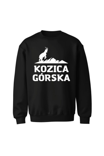 Bluza bez kaptura Kozica górska - czarna