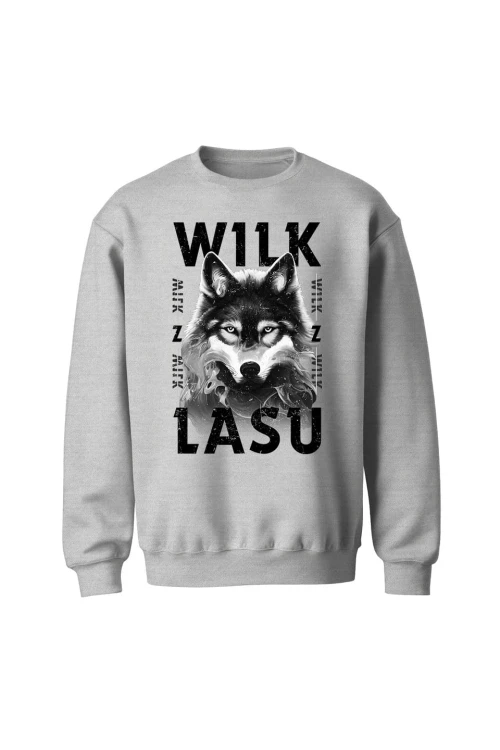 Bluza bez kaptura Wilk z lasu - szara