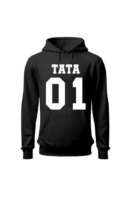 Bluza męska z kapturem TATA 01 - czarna