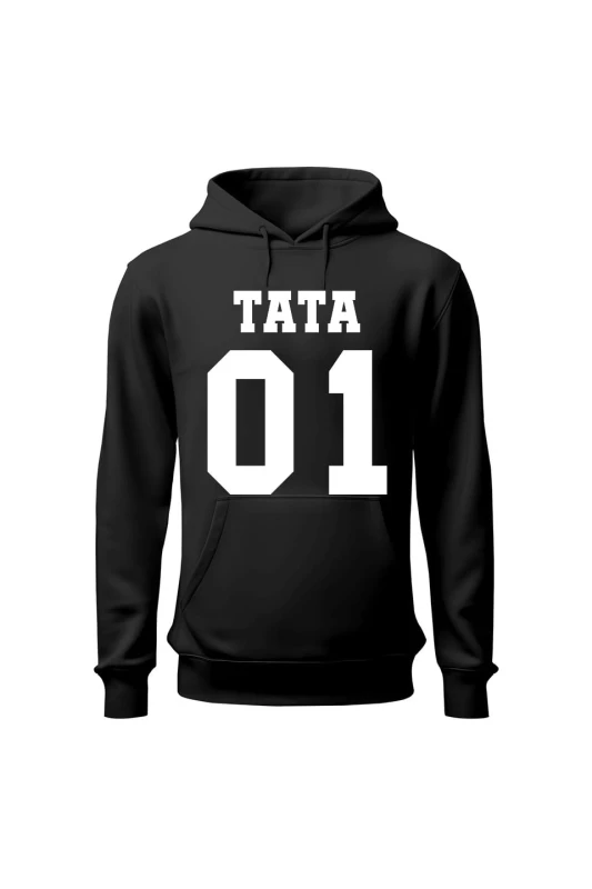 Bluza męska z kapturem TATA 01 - czarna