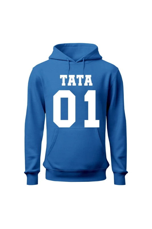Bluza męska z kapturem TATA 01 - niebieska