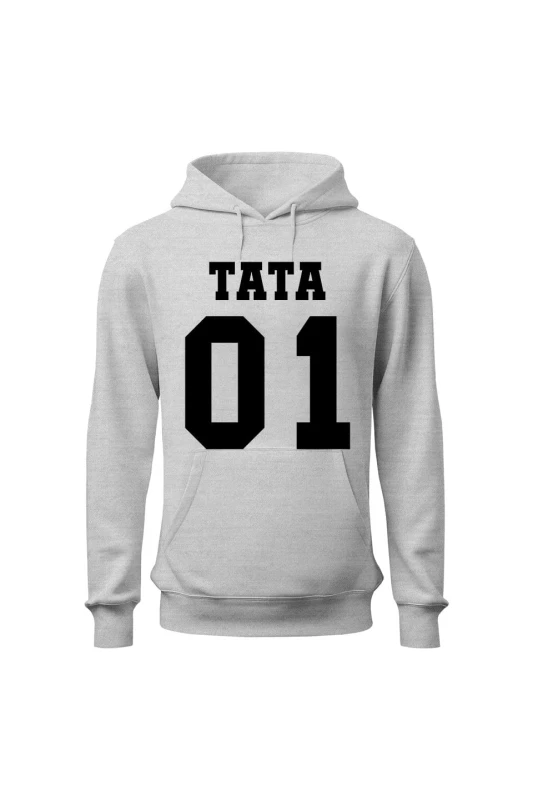 Bluza męska z kapturem TATA 01 - szara