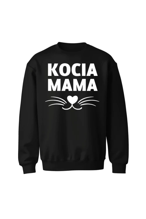 Bluza bez kaptura Kocia mama - czarna