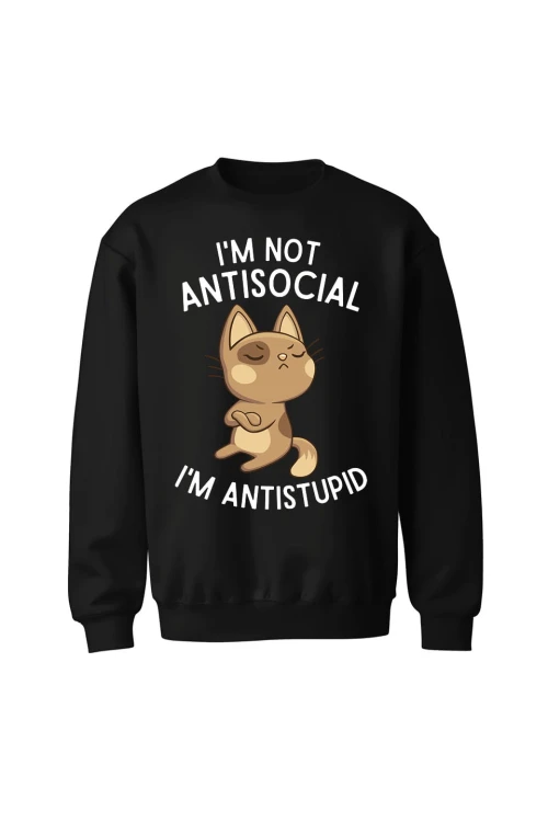 Bluza bez kaptura I'm not antisocial - czarna