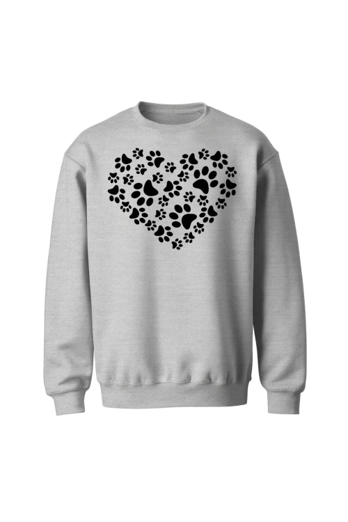 Bluza bez kaptura Serduszko z kocich łapek - szara
