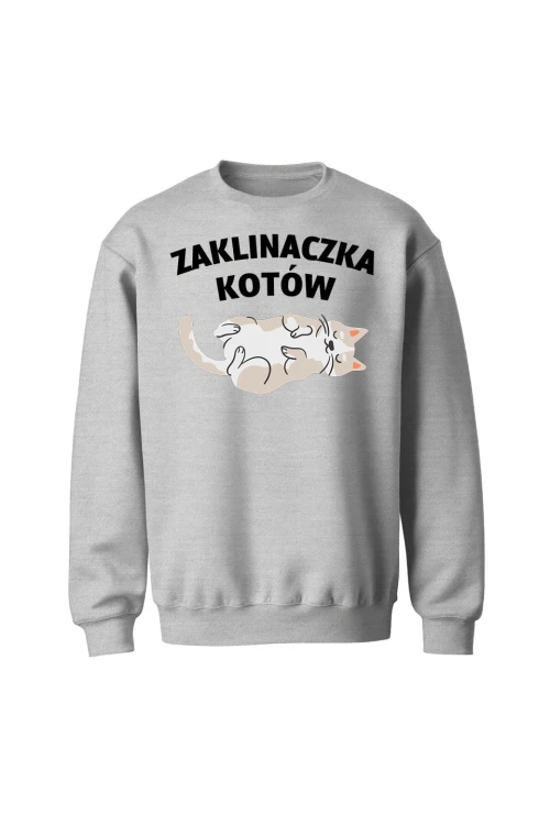Bluza bez kaptura Zaklinaczka kotów - szara