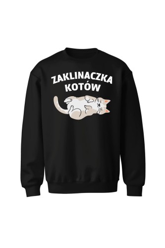 Bluza bez kaptura Zaklinaczka kotów - czarna