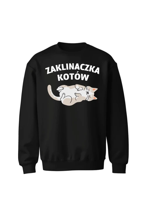 Bluza bez kaptura Zaklinaczka kotów - czarna