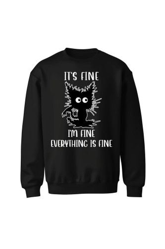 Bluza bez kaptura I'm fine - czarna