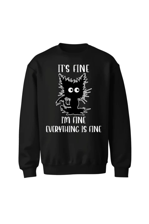 Bluza bez kaptura I'm fine - czarna
