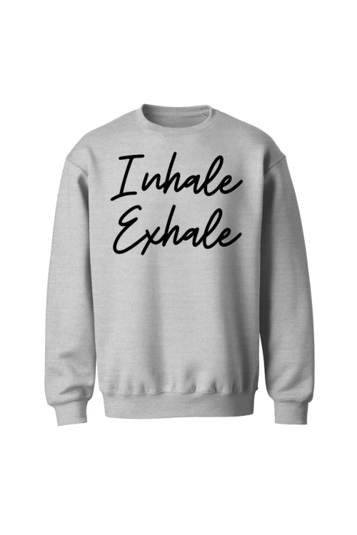 Bluza bez kaptura Inhale Exhale - szara