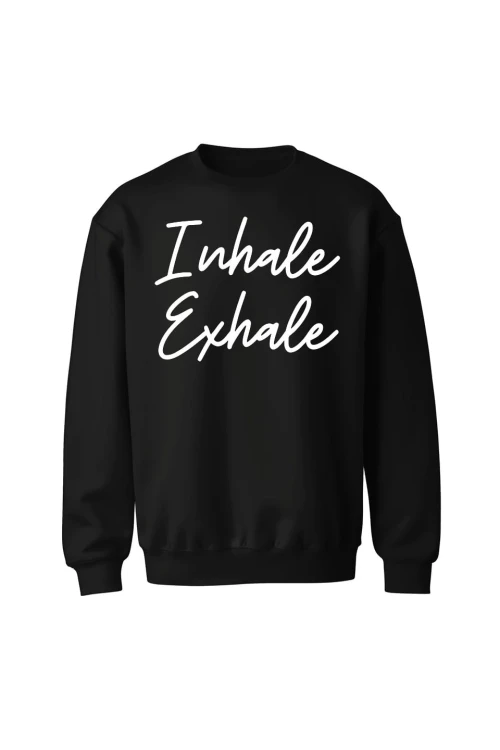 Bluza bez kaptura Inhale Exhale - czarna
