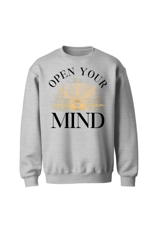 Bluza bez kaptura Open your mind - szara