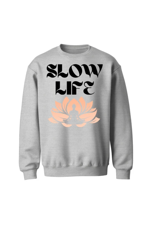 Bluza bez kaptura Slow life - szara